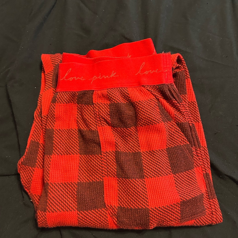 Victoria's Secret Red and Black Plaid Pajama Pants